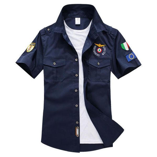 

men's casual shirts short-sleeved summer cotton, White;black