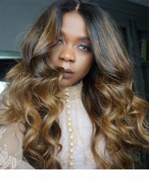 

7a brazilian body wave ombre full lace human hair wigs for black women unprocessed glueless full lace front wigs with baby hair, Black;brown