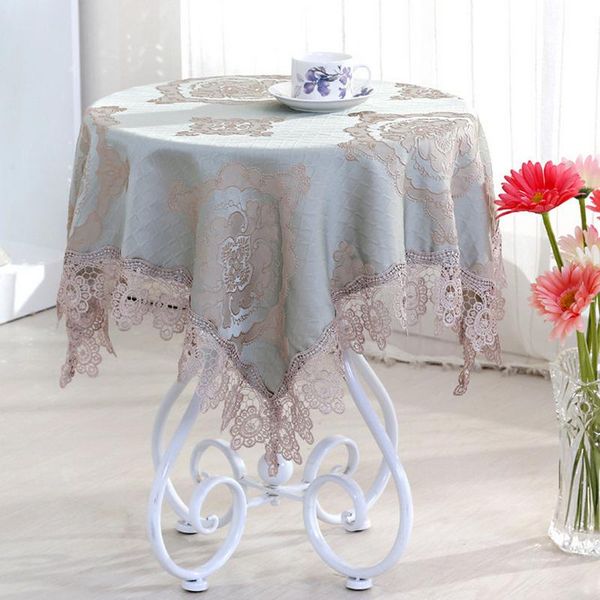 

table cloth high-grade europe style for weddings toalhas de mesa bordada round tablecloths lace floral cover home textile