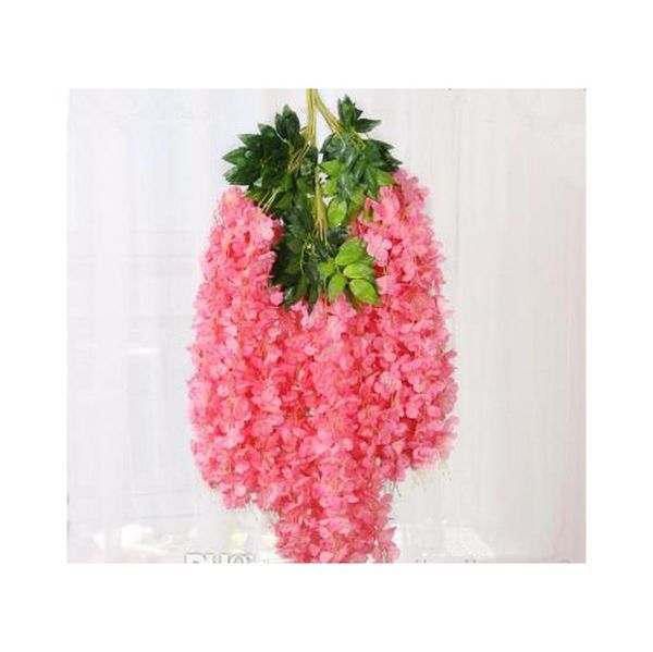 

elegant wisteria vines with dense planting wisteria flowers and rayon flower vines decorate the wedding garden sqcwiw ppshop01