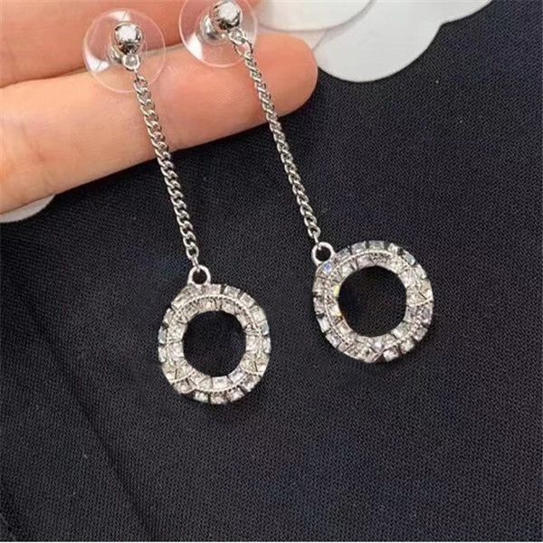 

have stamp fashion letter hoop diamond double gold earrings aretes orecchini for women party wedding lovers gift jewelry engagement, Golden;silver
