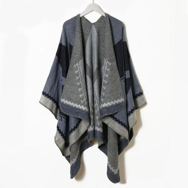

scarves phle factory wholesale direct sales travel po cloak shawl scarf women autumn and winter thick warmth big blanket, Blue;gray