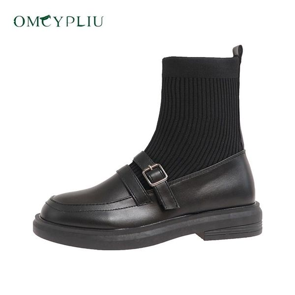 

boots round toe women 2021 winter stretch fabric women's classic black retro female shoes plus size 40 botas feminina