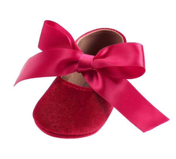 

0-18m fashion big tie bow toddler baby girl princess shoes hard sole infant prewalker newborn baby shoes mary jane party