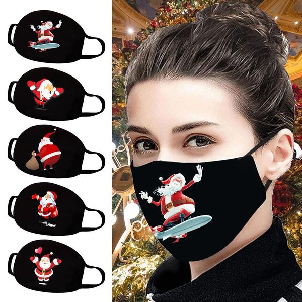 

отпечатки для взрослых маска для лица моющиеся раскопки безликая напечатанная рождественская маска украшения для лица косплей рождественские, Black