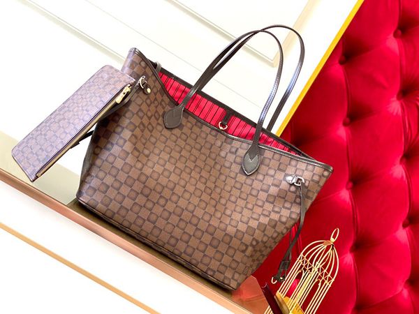 

high-quality 2022 new luxury brand shopping bags handbags large-capacity one-shoulder portable checkerboard 2-piece set fashion all-match to