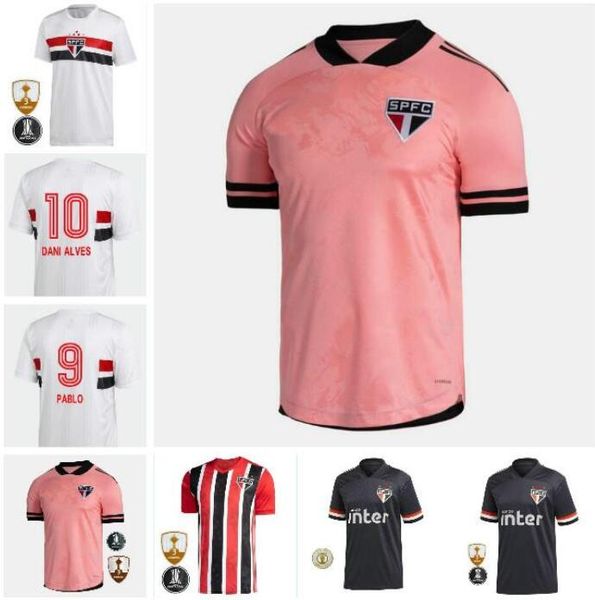 

thailand 2020 2021 sao paulo soccer jerseys men kids sao paulo 20 21 pato juanfran antony pablo reinaldo dani alves camisa de futebol, Black;yellow