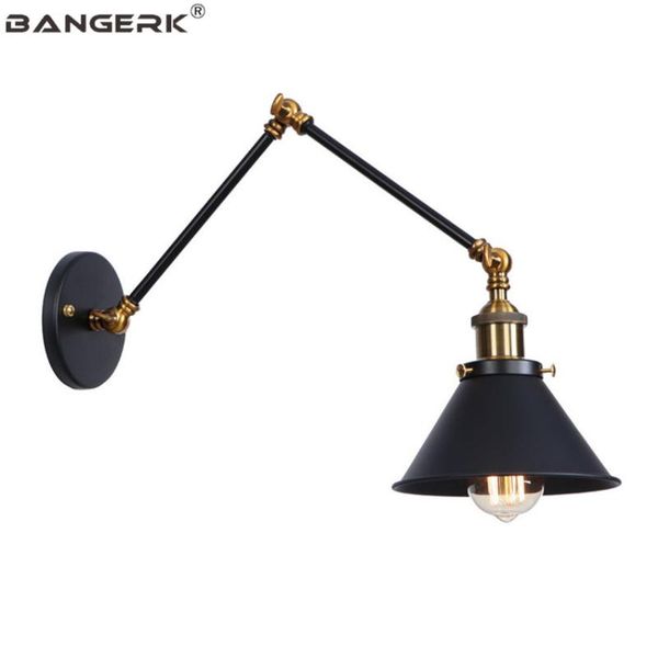 

industrial antique long arm led wall lamp loft swing vintage sconce wall lights decor black iron home lighting lamparas pared