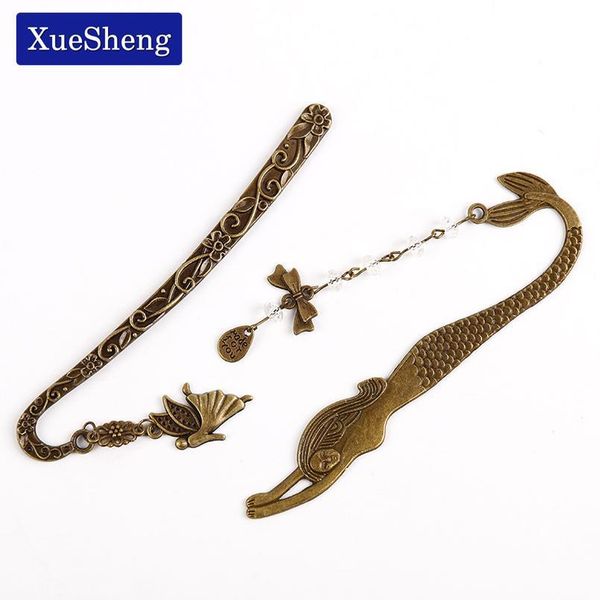 

1pc retro alloy metal bookmark mermaid beaded or genius butterfly fashion vintage bookmark 1 qylblg