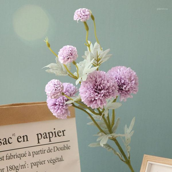 

3 pieces/ lots decorative artificial flower silk cloth blooming chrysanthemum (length 80cm)1