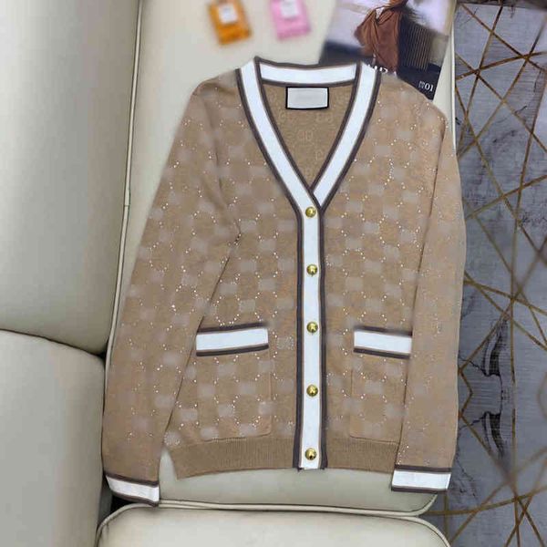 

Women's Sweaters The autumn/winter women's long sleeves knitting cardigan simple style fashion wool Letters Diamond embroidery knitwear MAQJ, White;black