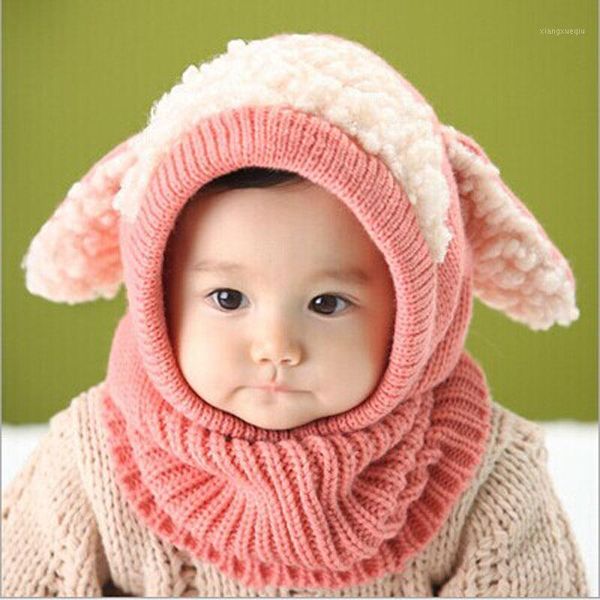 

telotuny spring and autumn new baby hats winter warm 6-36 months baby kids girls boys hood scarf hat bonnet z08291, Slivery;white