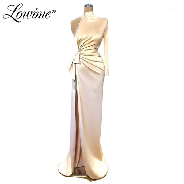 

elegant arabic dubai one shoulder satin evening dresses 2020 concert events formal long party gowns for women wear prom dress1, White;black