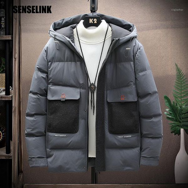 

warm cotton clothing hoodies men's jacket parka winter coats korean thick down short fashion casual padded jacket 3xl1, Black
