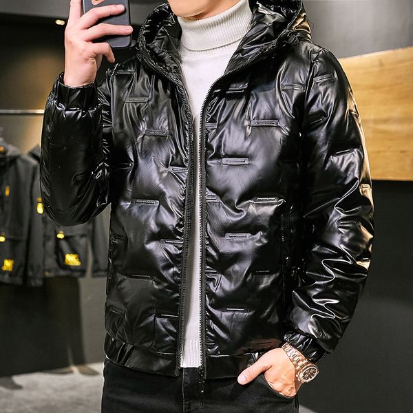 

new men's hooded cotton padded jaet in winter 2020, Black