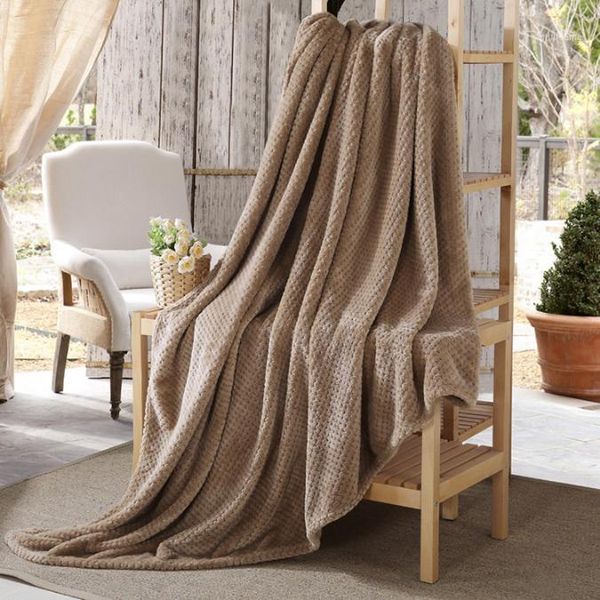 

blankets solid color coral fleece throw blanket soft thick for winter warm beds multi size can choose1