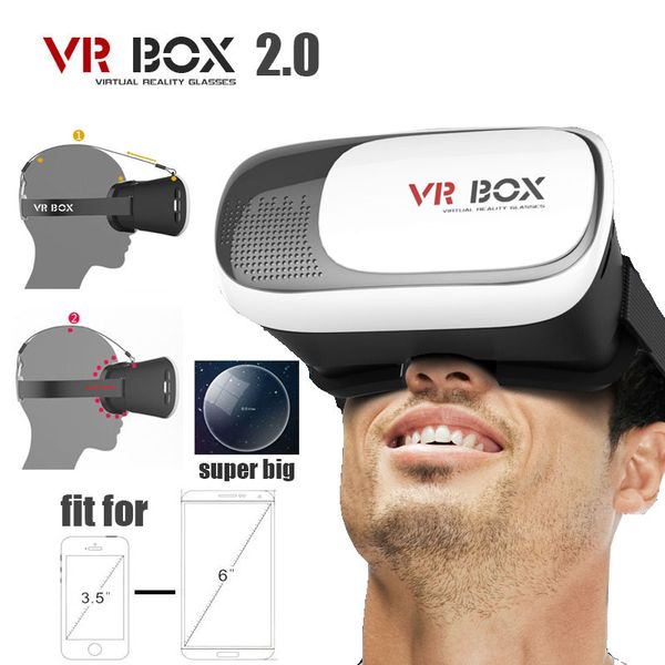 

dhl head mount plastic vr box 2.0 version vr virtual reality glasses google cardboard 3d game movie for 3.5" - 6.0" smart phone