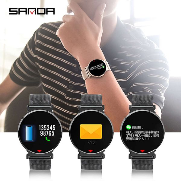 

sanda e28 bluetooth camera curved screen step meter waterproof call reminder net with smart bracelet