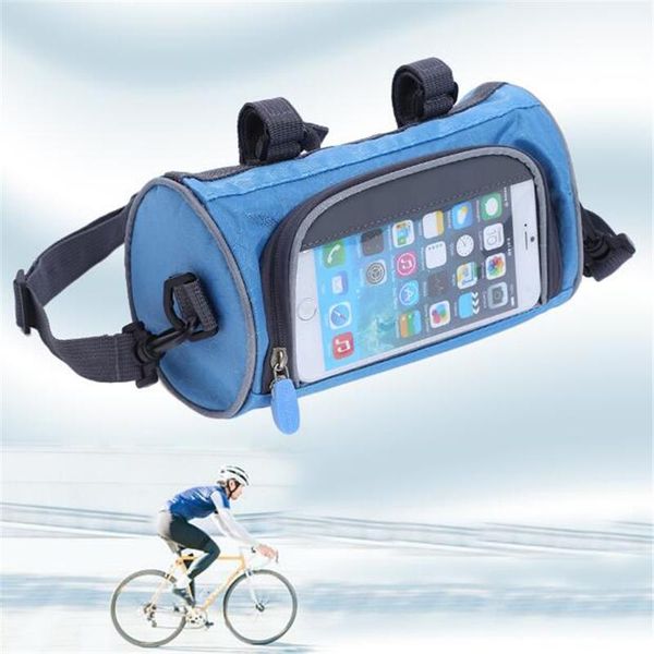 

mountain bike bicycle bags panniers touch screen cycling phone bag case road bike front tube handlebar cylinder bag