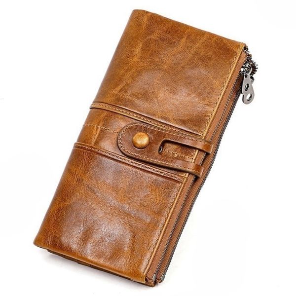 

new genuine leather men long wallet with card holders male clutch zipper coin purse for cell phone business luxury wallets, Red;black