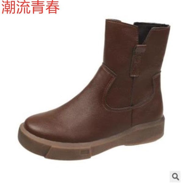 

woman fashion ankle boots round toe black boots woman spring autumn shoes motorcycle size 35-40