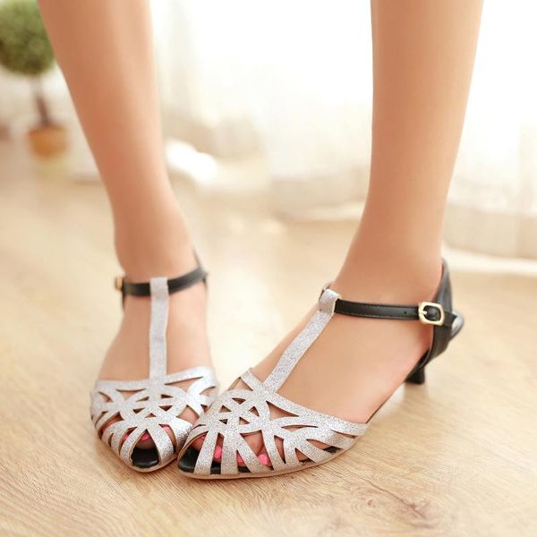 

women high heel sandals ladies hollow out mesh crystal bling shoes female fashion casual breathable comfort sandals, Black