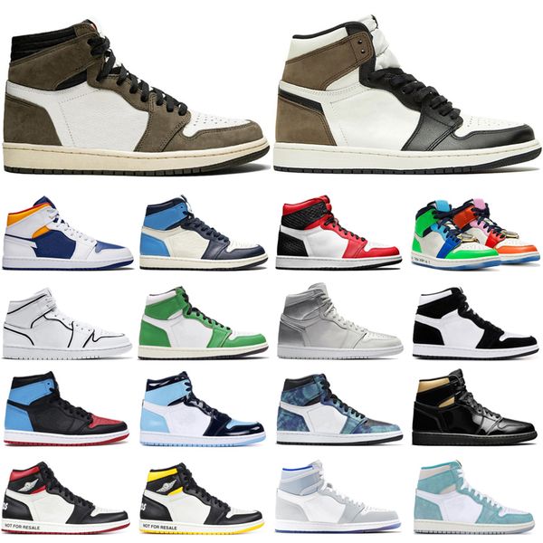 

1 high og basketball shoes 1s black gold lucky green dark mocha smoke grey gold 3 unc mens trainers sports sneakers