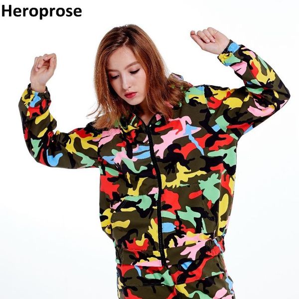 

2020 spring autumn hip hop jacket new female candy camo printing camouflage jacket chaquetas mujer fall jackets for women coat, Black;brown