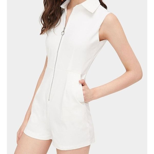 

denim sleeveless shorts, Black;white