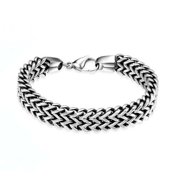 

vintage bracelet mens stainless steel retro chain on hand charm bracelet steampunk jewelry on the neck gifts for man accessories, Black