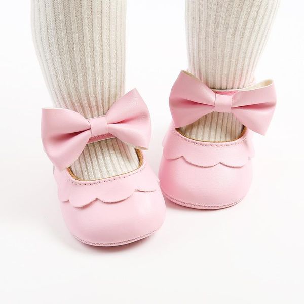 

baby girl shoes 2 pieces newborn infant shoes first walker pu rubber sole non-slip princess hair band bowknot toddler