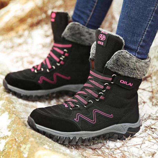 

boots arrival fashion suede leather women snow winter warm plush women's waterproof ankle flat shoes sy5601, Black