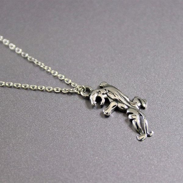

chains 1pc gothic monster stainless steel custom necklace vintage 3d animal leopard pendants necklaces geek men kids memorial jewelry, Silver