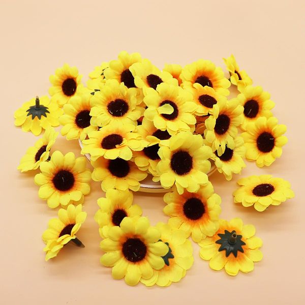 

10 шт. большой шелковый подсолнечник ручной работы искусственные цветы головы для украшения свадьбы украшения diy гирлянда декоративная флор