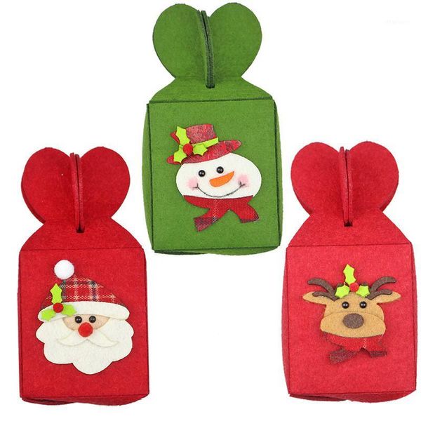 

1pc christmas gift bags non-woven fabric foldable apple peace fruit box christmas decoration for home happy new year gife jl691