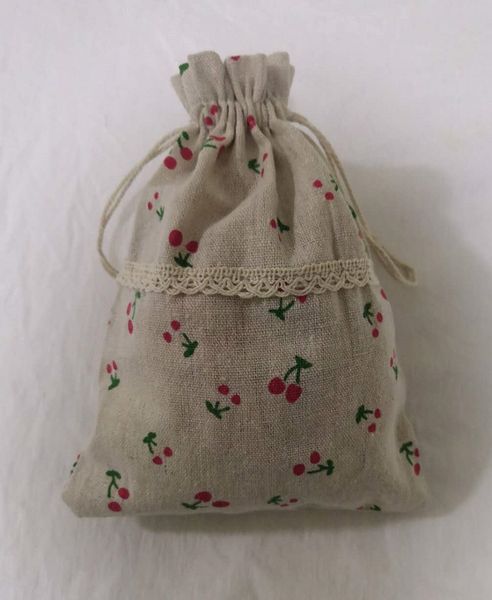 

17*23cm linen drawstring bags printing gift cotton package bags gifts pouch sack burlap cloth, Blue;pink