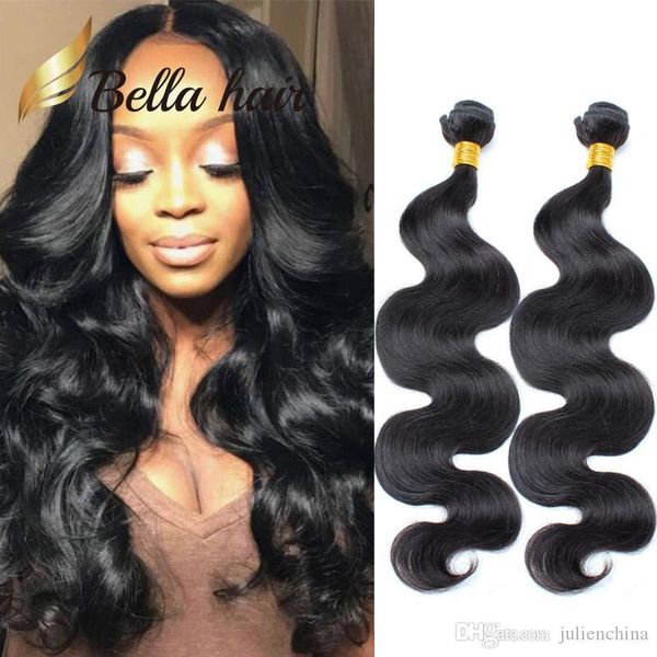 

bella hair 2 bundles to sell unprocessed brazilian human hair extension 9a natural color body wave hair weaves julienchina, Black