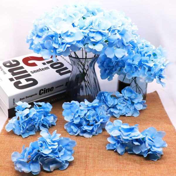 

5pcs lot amazing colorful decorative flower for wedding party luxury artificial hydrangea silk diy flower decoration for home wmtyey
