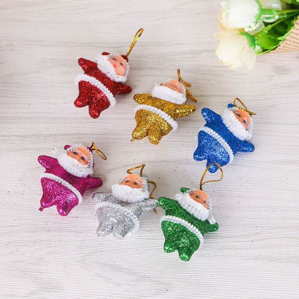 

christmas decorations 6pcs xmas tree hanging snowman ornaments gift santa claus reindeer navidad toy doll hang