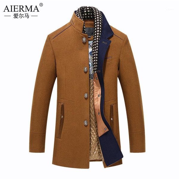 

men more direct selling new winter wool woolen cloth coat youth double led leisure cloth coat dust1, Black