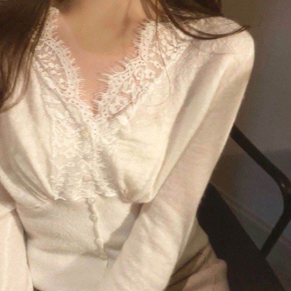 

new double 2021 cation face plush lace women's bottom shirt autumn and foreign winter long-sleeved thin yuoy, White
