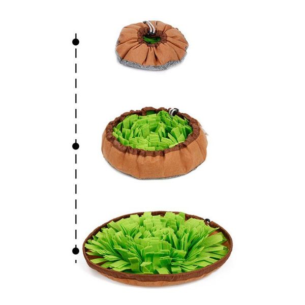 

multi-function pet sniffing mat anti-mite pets bowls dog cat consumes energy slow puzzle blanket bowl felt cloth