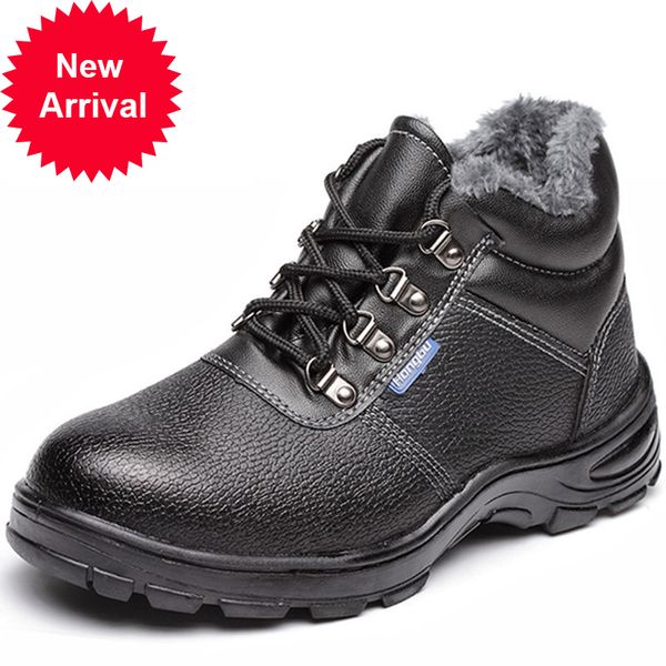 

snow warm skin winter snowshoes velvet leather casual shoes with ankle boots, Black