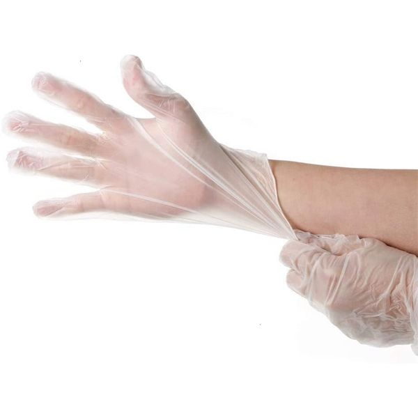 

factory3j76pvc dishwashing/kitchen/latex/rubber/garden disposable gloves 100 pcs transparent universal for home cleaning