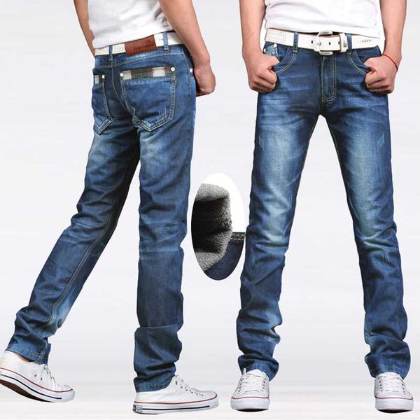 

casual quality pants business trousers for man boys jean homme stretch streetwear slim fitness breathable casaul denim pants, Blue