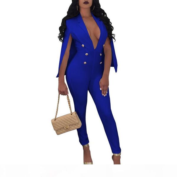 

misstyle casual fashion cloak sleeve jumpsuits women long pant jumpsuit v neck clubwear costume rompers, Black;white