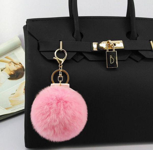 

puff ball there mirror kids cute women rings android keychains car bag santa claus key chain gift ship, Silver