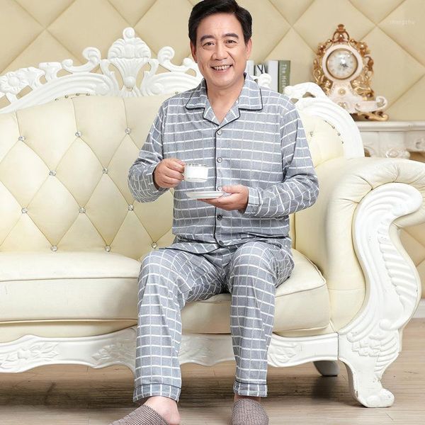 

sleep autumn spring male pajama set cotton pajama man suit turn-down collar solid pyjama men full sleeve striped pijama men xxxl1, Black;brown