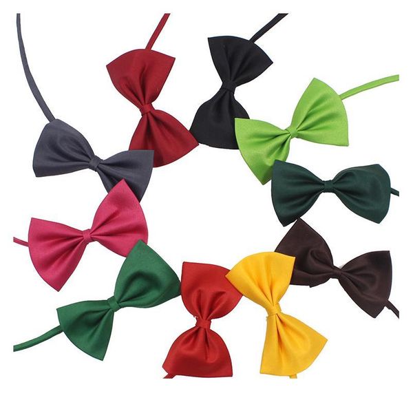 

children bow tie boy and girls kids clothing accessories solid color gentleman neck tie bowknot colourful cravats gift qylmyo, Black;gray