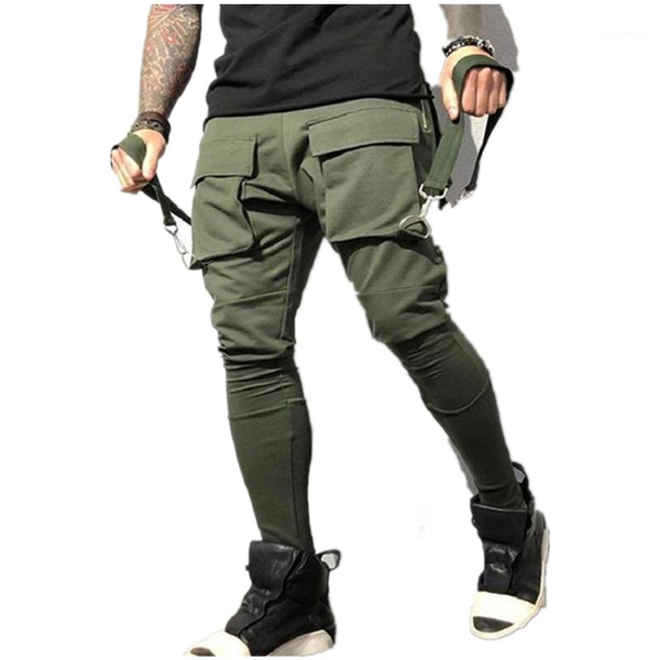 

men's pants spring mens casual streetwear loose cargo autumn men gym big pockets trousers males baggy hip hop sporting plus size1, Black